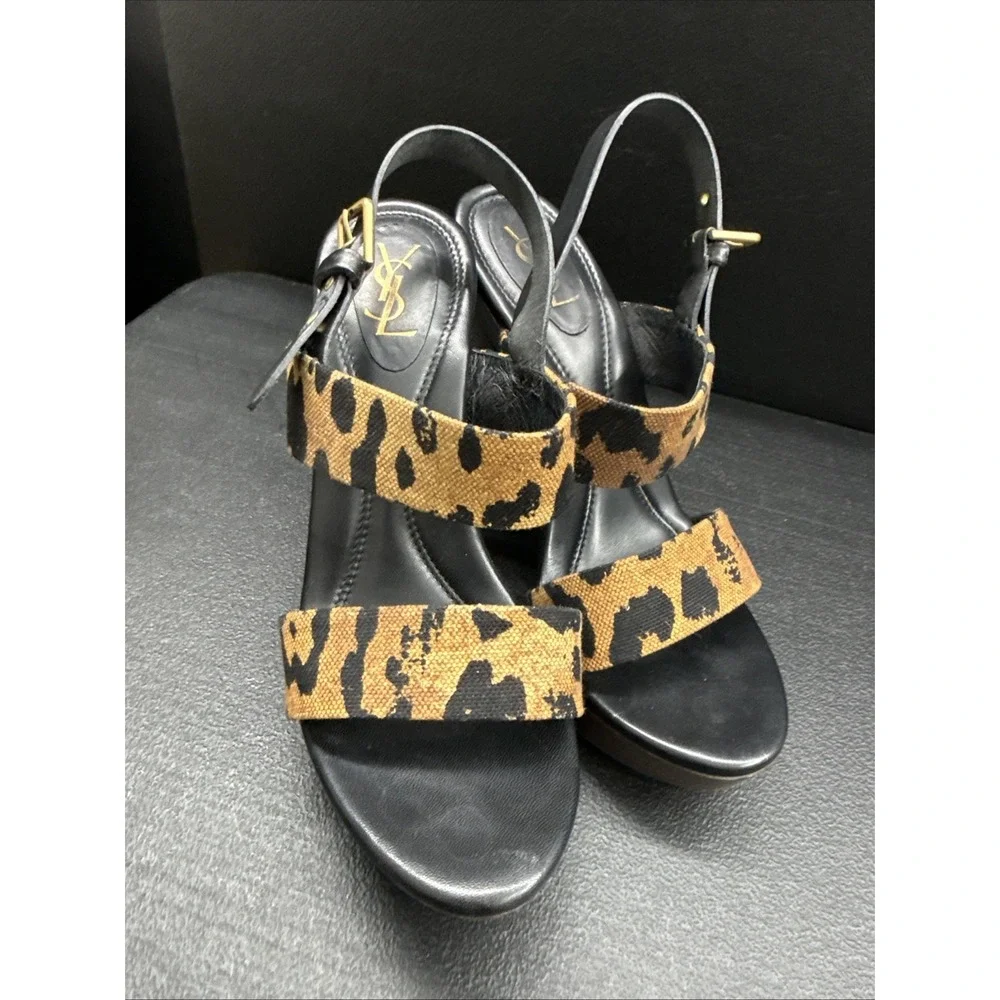 TOM FORD YSL Yves Saint Laurent ARUSHA Leopard Print Platform EU 40 I LOVE SHOES